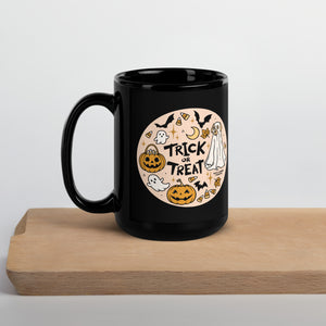 Halloween Dog Ghost Mug – Trick or Treat with Bats, Candy Corn & Pumpkins – Perfect for Dog Lovers!