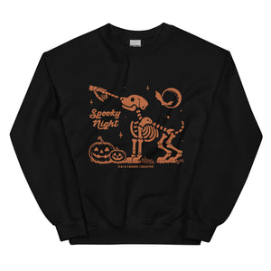 Spooky Night Skeleton Dog Halloween Sweatshirt – Cute & Fun Halloween Jumper