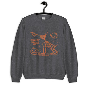 Spooky Night Skeleton Dog Halloween Sweatshirt – Halloween Jumper